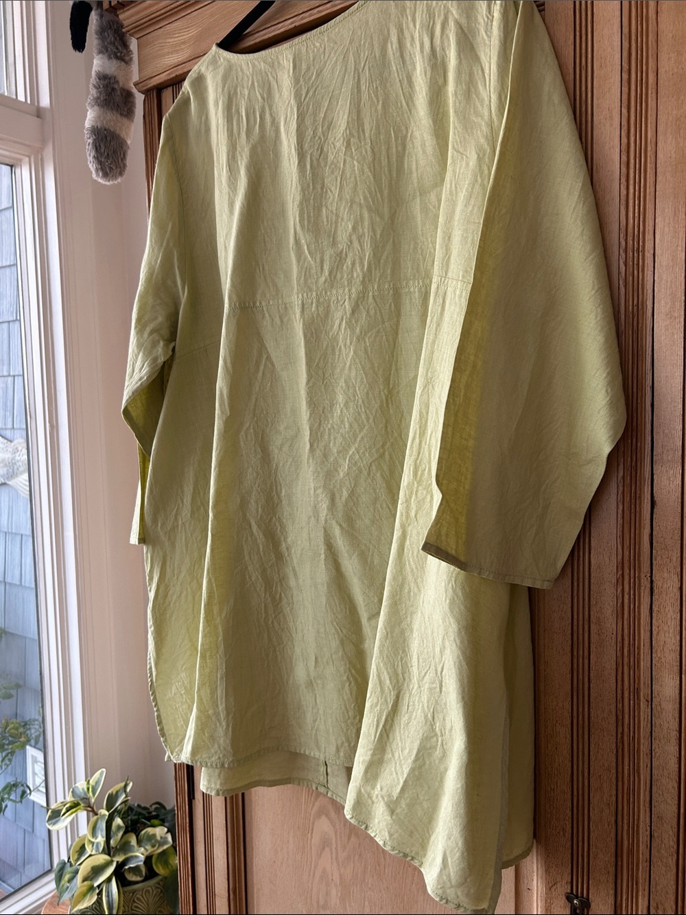 Eileen Fisher Pale Lime Button-Front Tunic 1X - Picture 5 of 12